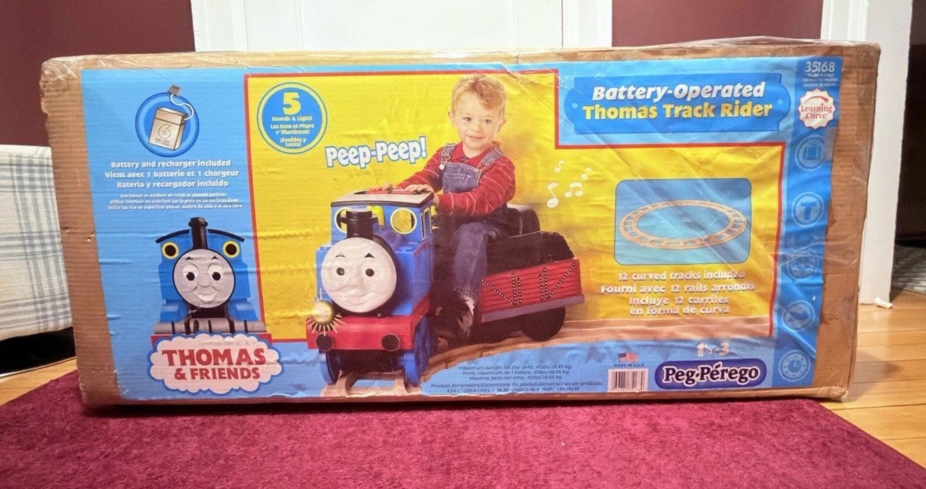 Peg Perego Thomas Track Rider 35168 Ride On w/ Figure 8 Expansion 35169 Box