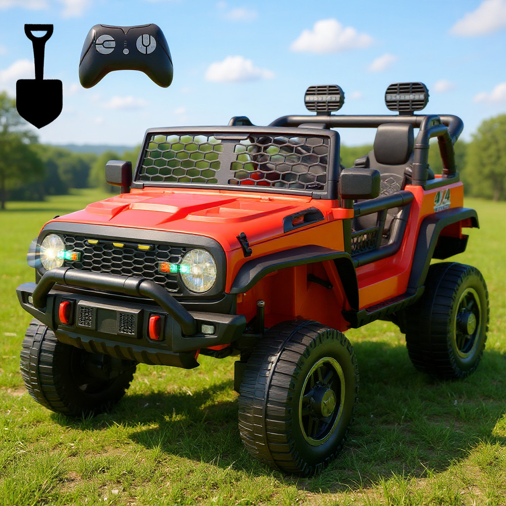 2 Seater Kids Ride On Car with Remote 20″ Spacious Seat 24V 4WD/2WD Switchable@