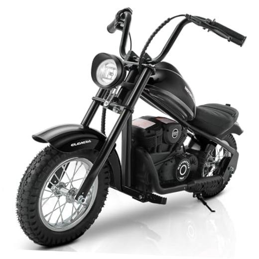 Electric Dirt Bike, 15 mph & 150lb Max, 24V Ride on Toy for Big Kids Black