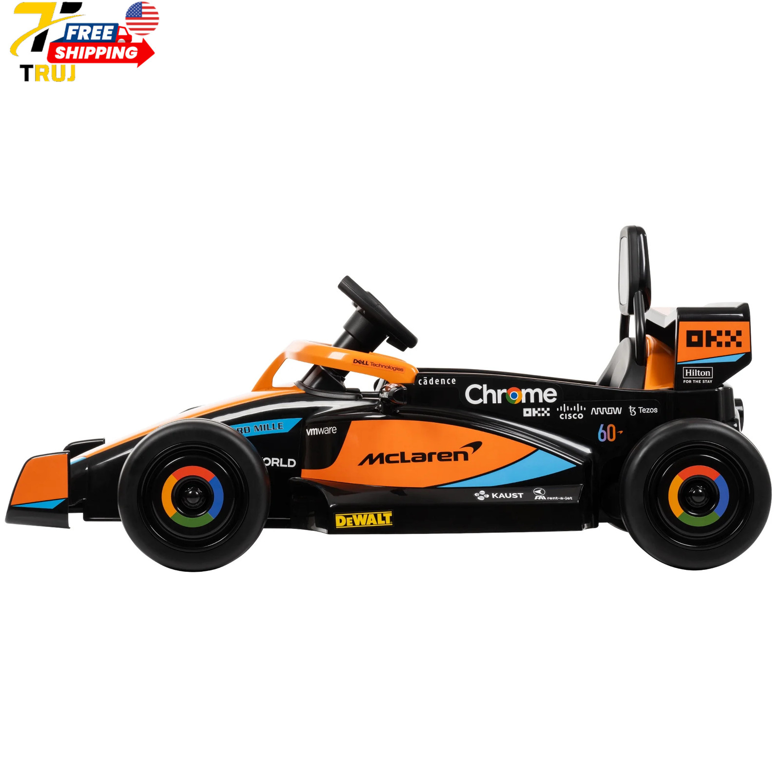12V Mclaren Formula 1 Kids Ride On Car with Remote Control Ages 3 5 Black One Un