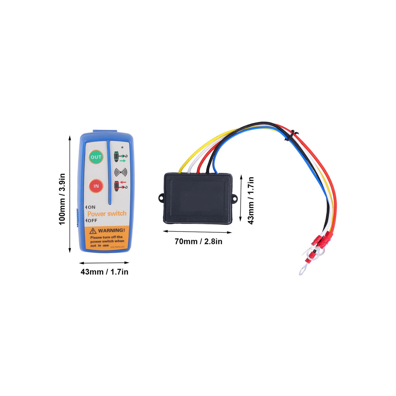 Wireless Winch Transmitter For Truck ATV SUV Remote Control System MRQS
