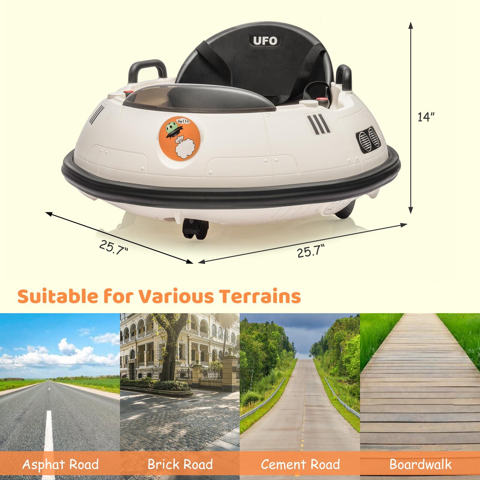 12V Ride on Bumper Car 360° Spin Toddlers Electric Fun Toys with Remote Control