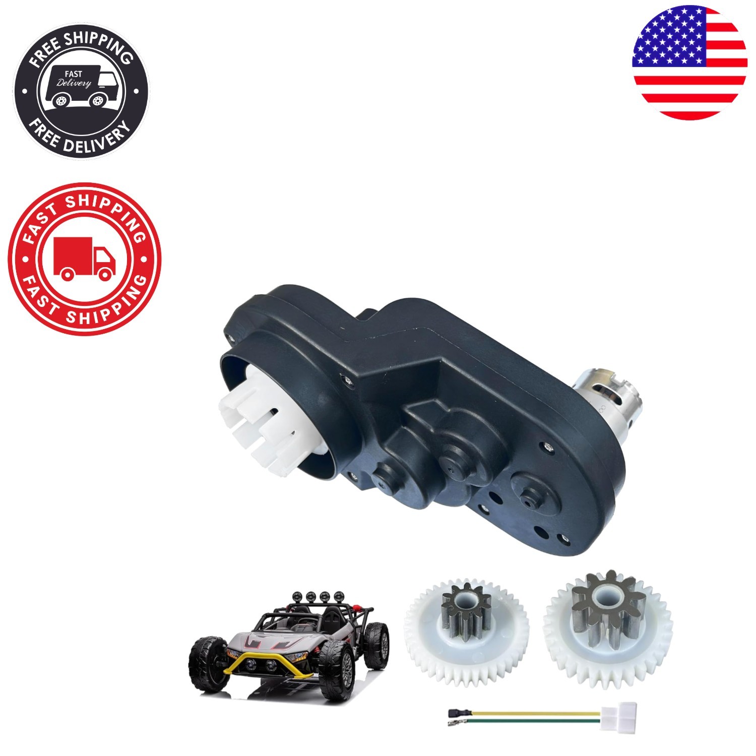 High-Speed 24 Volt RS555 Motor Gearbox – 35000 RPM for Kid’s Ride-On Toy Upgrade