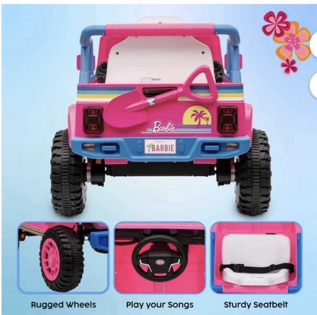 Licensed 12V 1-Seater Rugged Kids Ride-On -Barbie