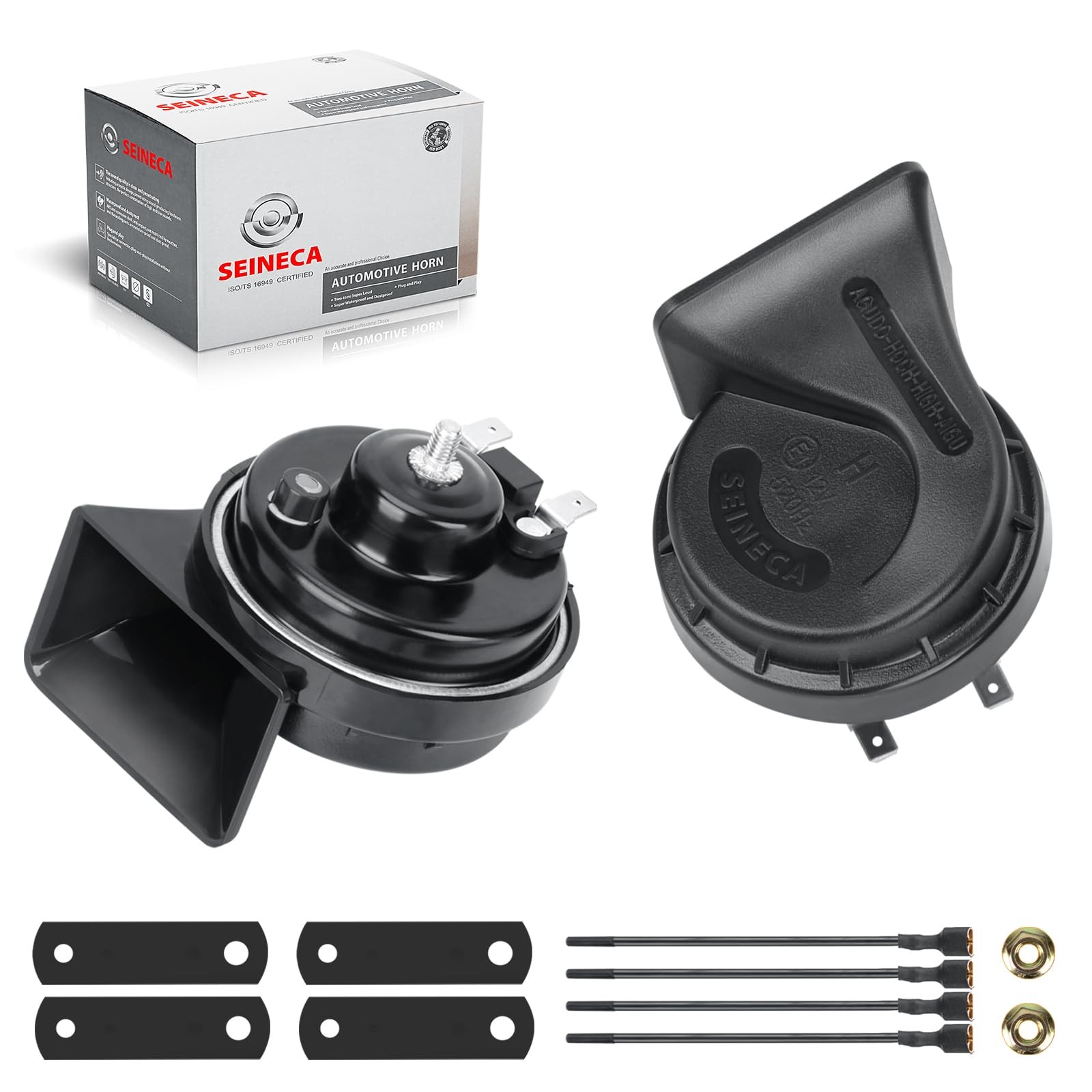 Car Horn 12V Loud Dual-Tone Electric Snail Horn Kit Universal Fit，12v Auto Ho…
