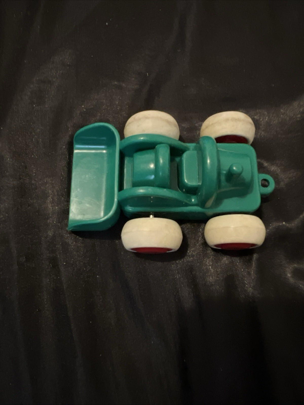 Viking Toys Sweden Bulldozer 1144 Green Play Vehicle Rubber Wheels Hitch Toddler
