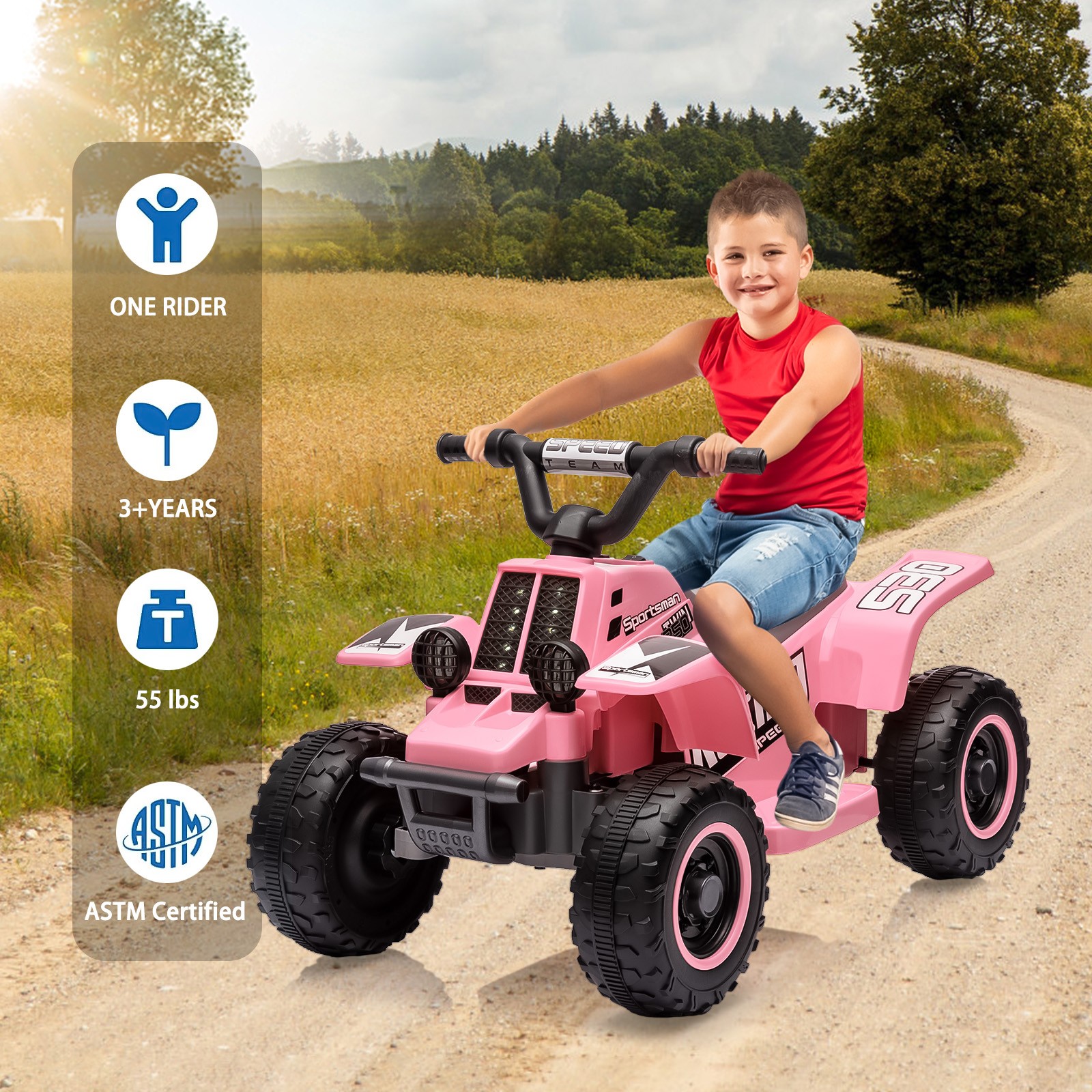 Garvee 6V Kids Ride On Electric ATV,Ride-On Toy for Toddlers 1-3 Boys & Girls