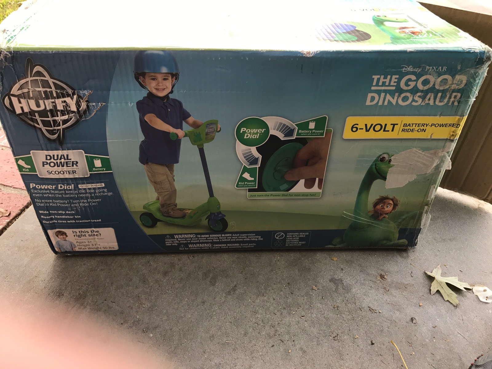 Huffy Disney Pixar The Good Dinosaur 6v Battery Powered Ride on Scooter