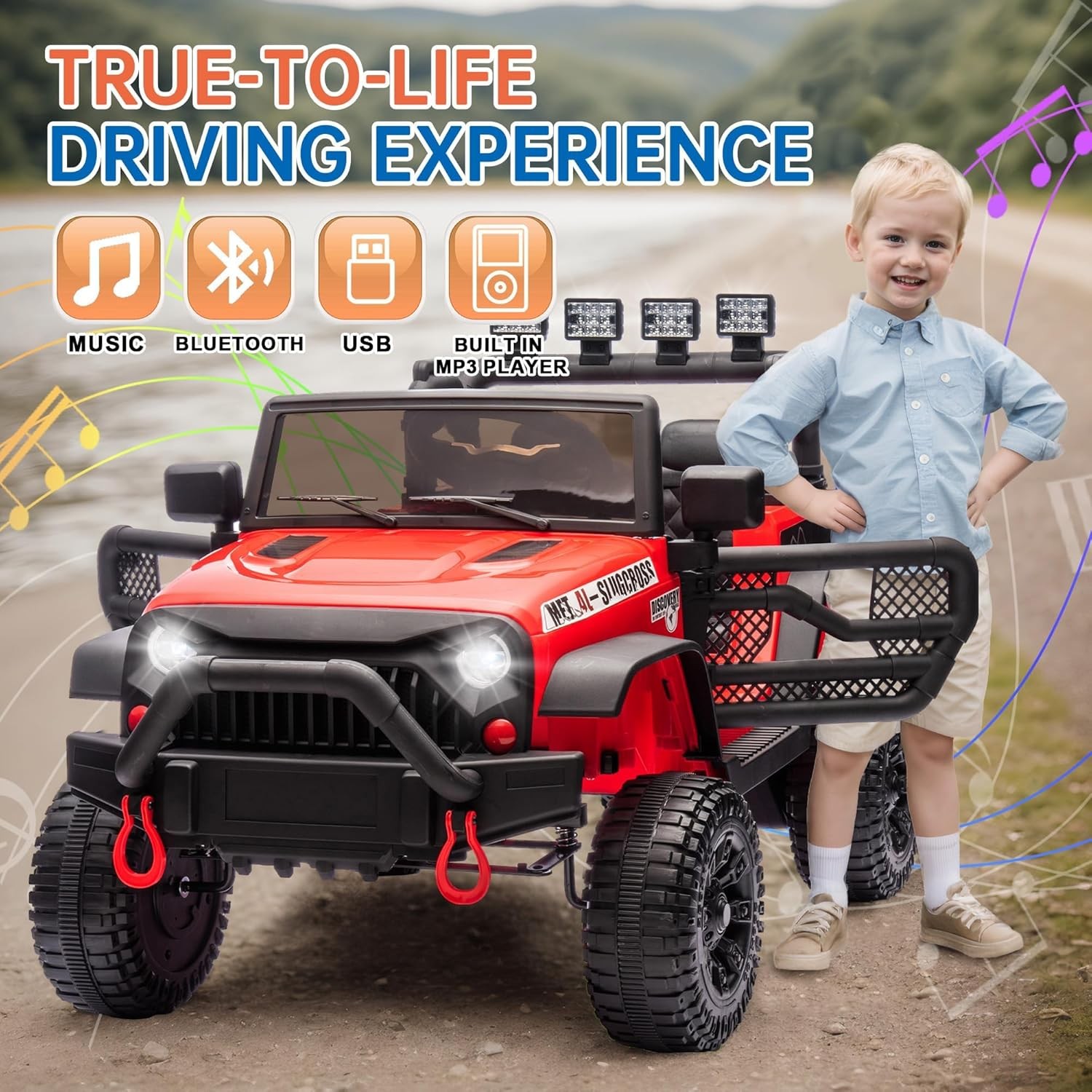 24V Kids Ride on Jeep Car 400W Electric Truck with Remote 4-Wheel Suspension MP3