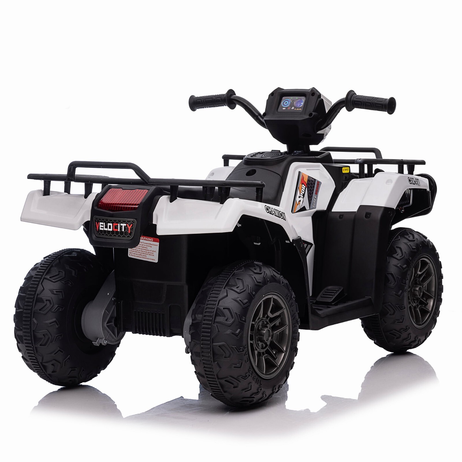 12V Kids ATV Electric Vehicle w/LED Lights, High & Low Speed 4 Wheeler w/LED MP3