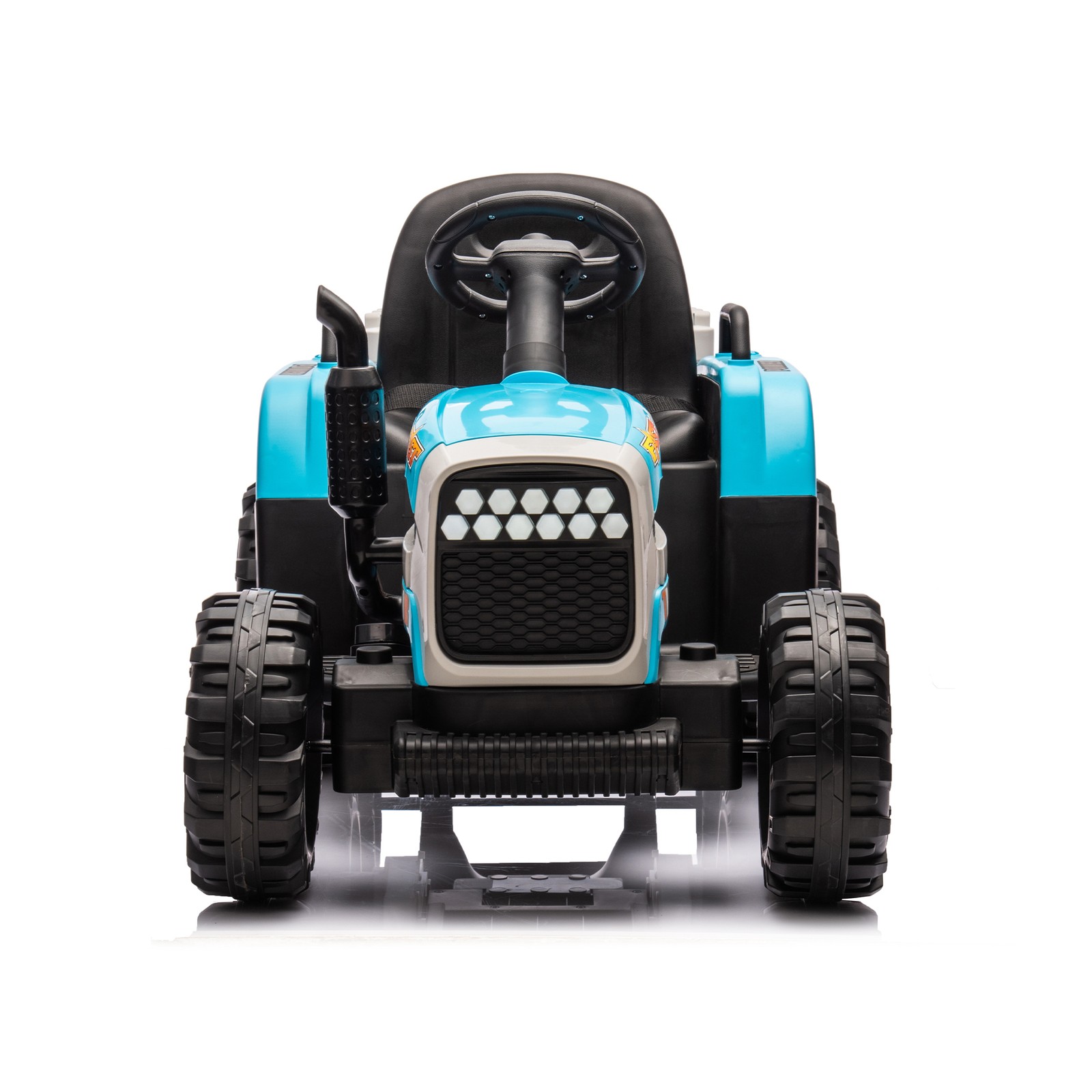 24v Kids Ride Tractor Trailer 1.86-4.97MPH electric car 3 speed adjustable Blue