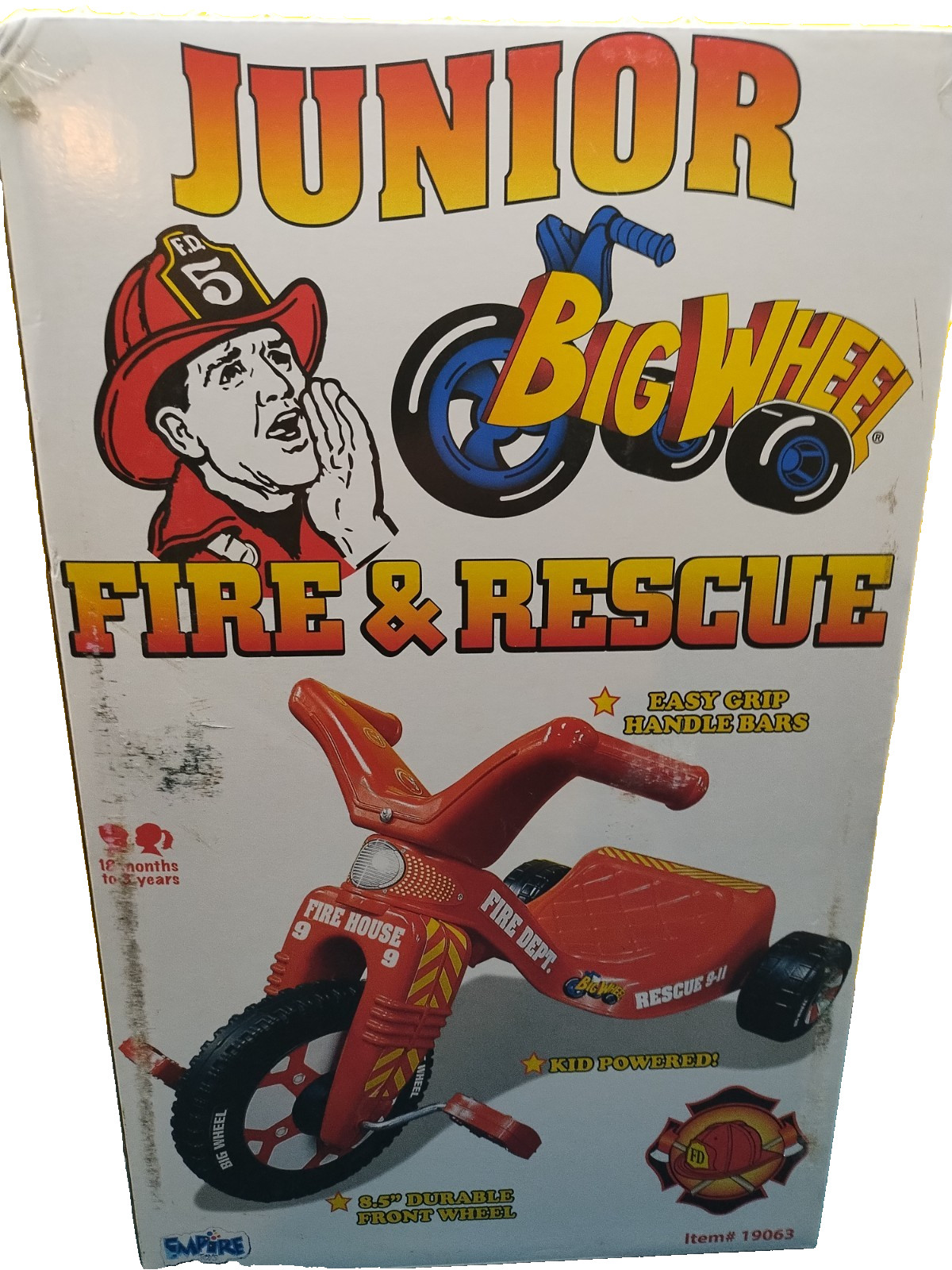 Big Wheel Item #19063 Junior Fire and Rescue Trike, Ages 18 months – 5years