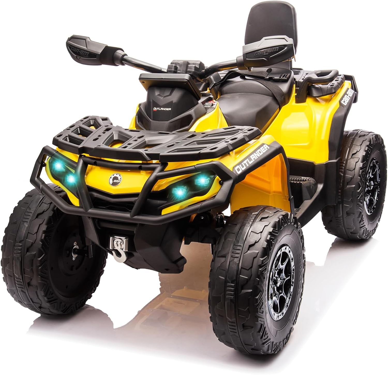 Multicolor 12V Kids ATV 2-Seater W/ Remote, 2-4 MPH LED Lights & Bluetooth Music