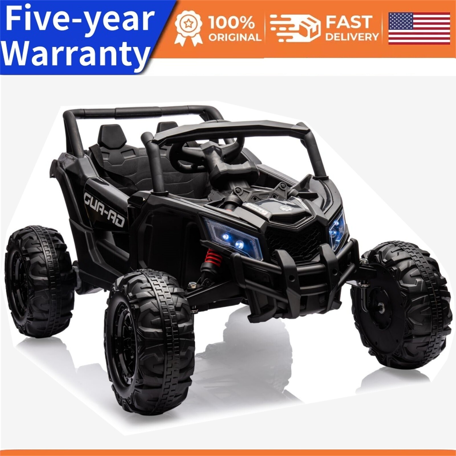 24V Kids Ride-On Utv Car with Remote Control Spring Suspension 200W Motor Music