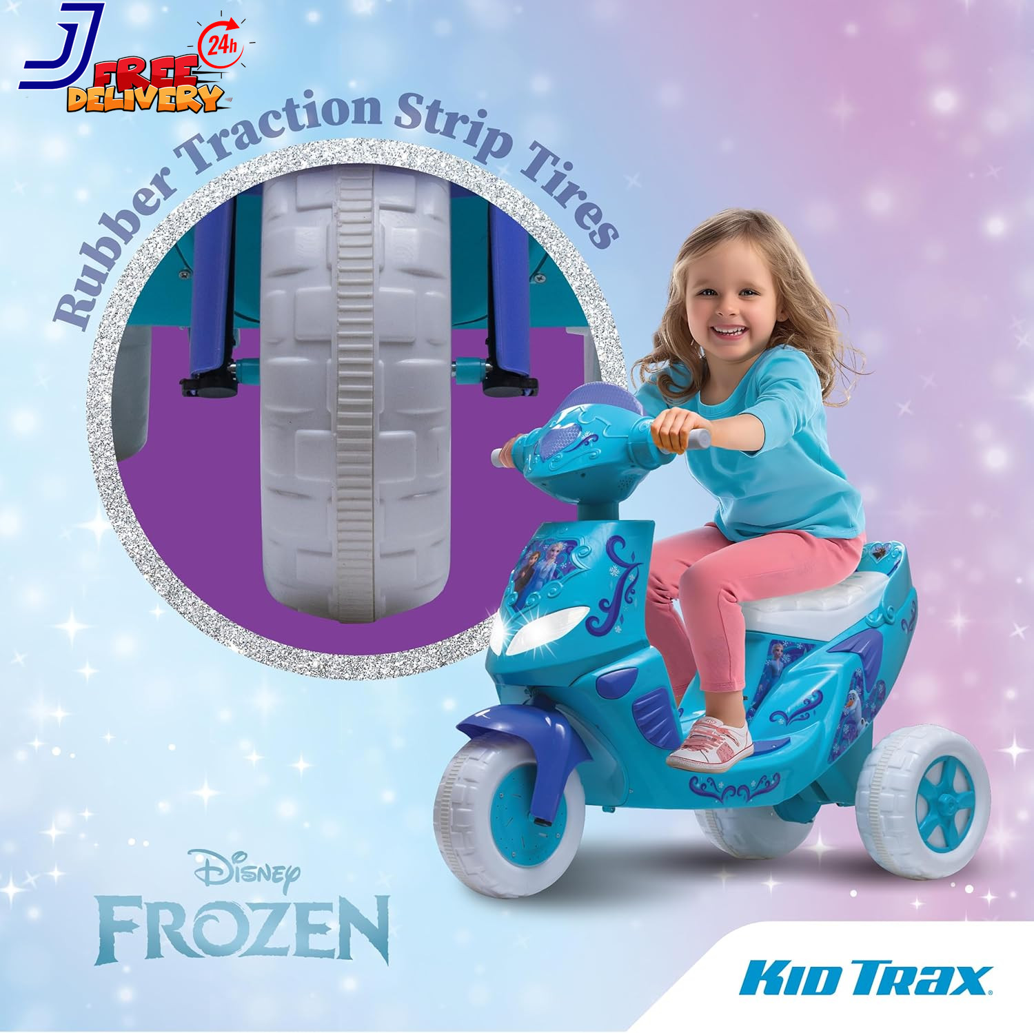 Frozen Kids Scooter Ride on Toy 6 Volt Kids 3-5 Years Max Weight 55 Lbs