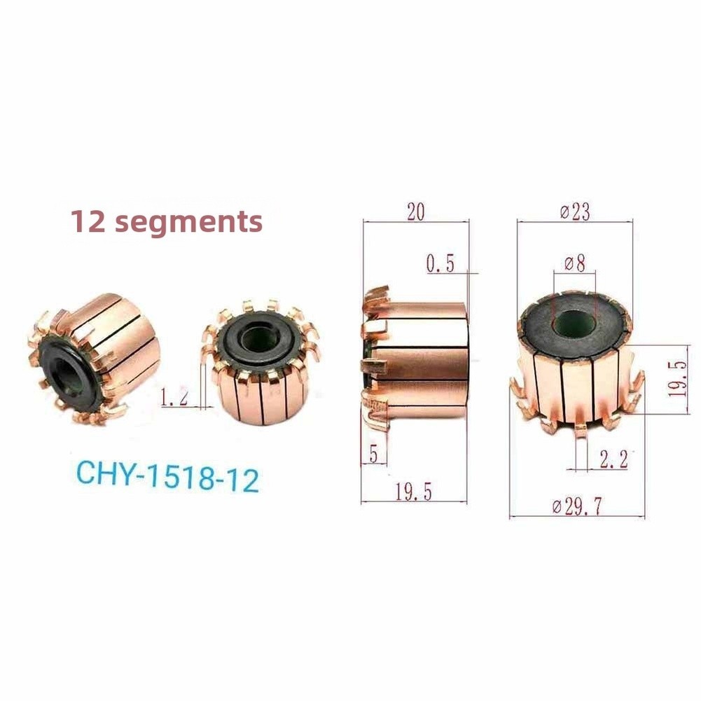 Brush Motor Part Commutator Slip Ring 12 Segments Design For DC Motors