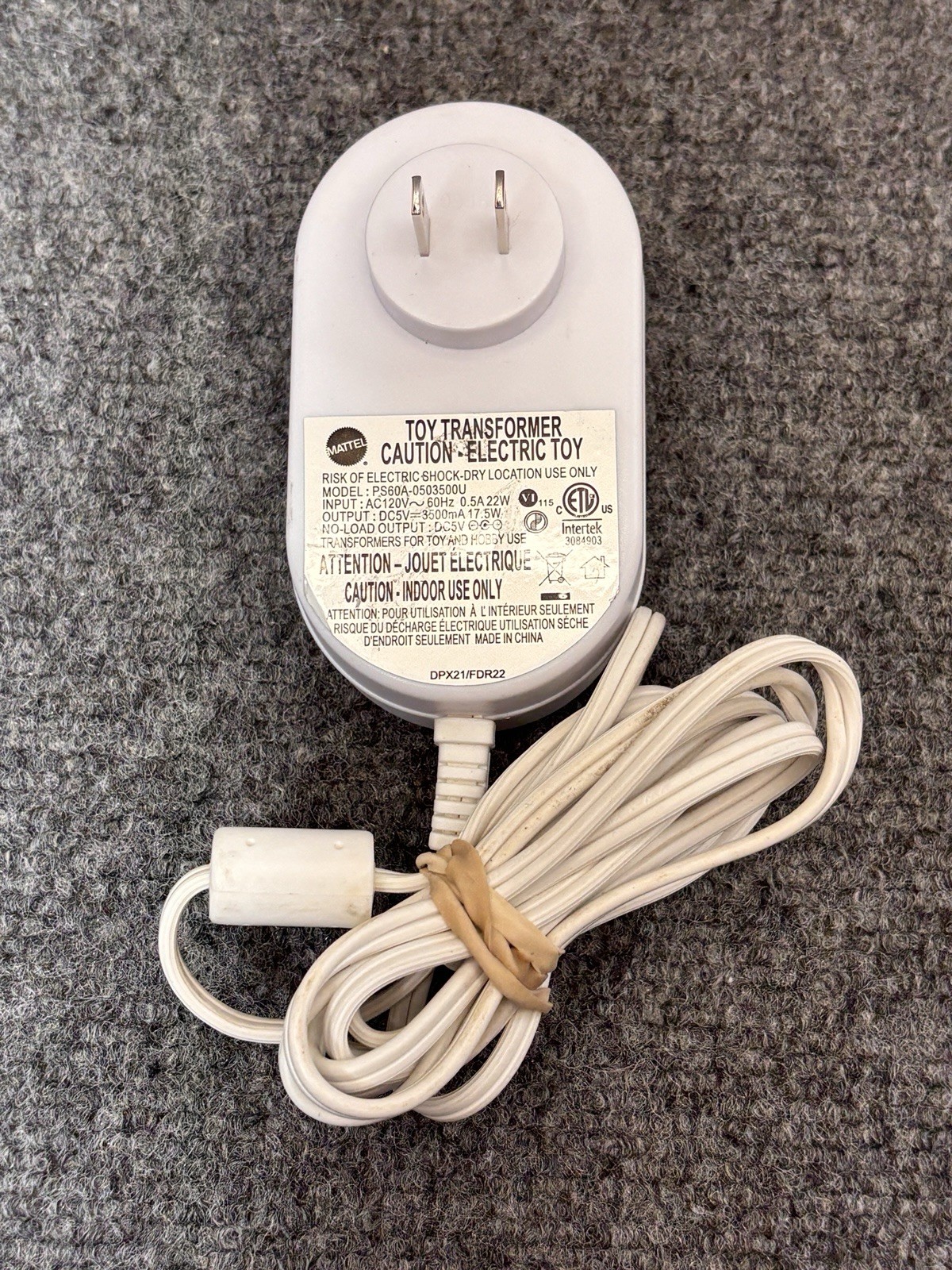 MATTEL Barbie Power Adapter plug charger PS60A-0503500U 5V 3.5A 17.5W AC