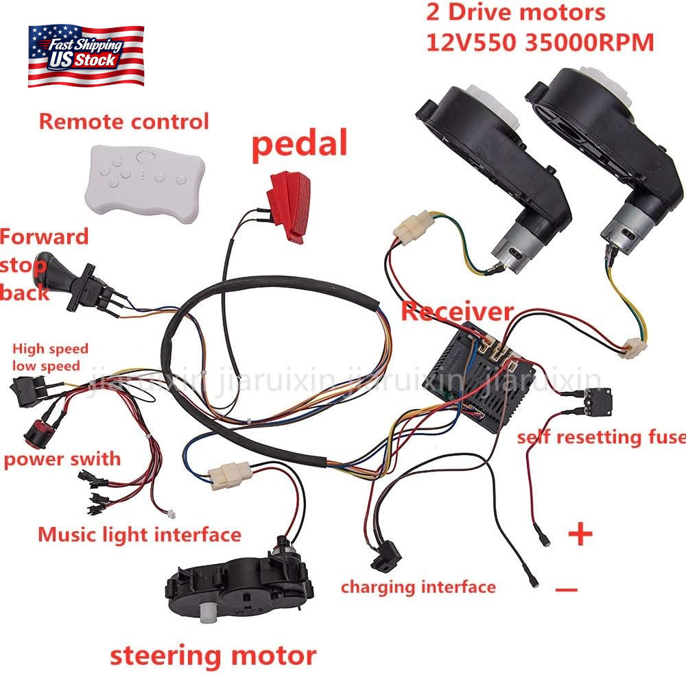 Weelye Ride on Car 12V DIY Modified Wires Complete Set of Remote Control Circuit