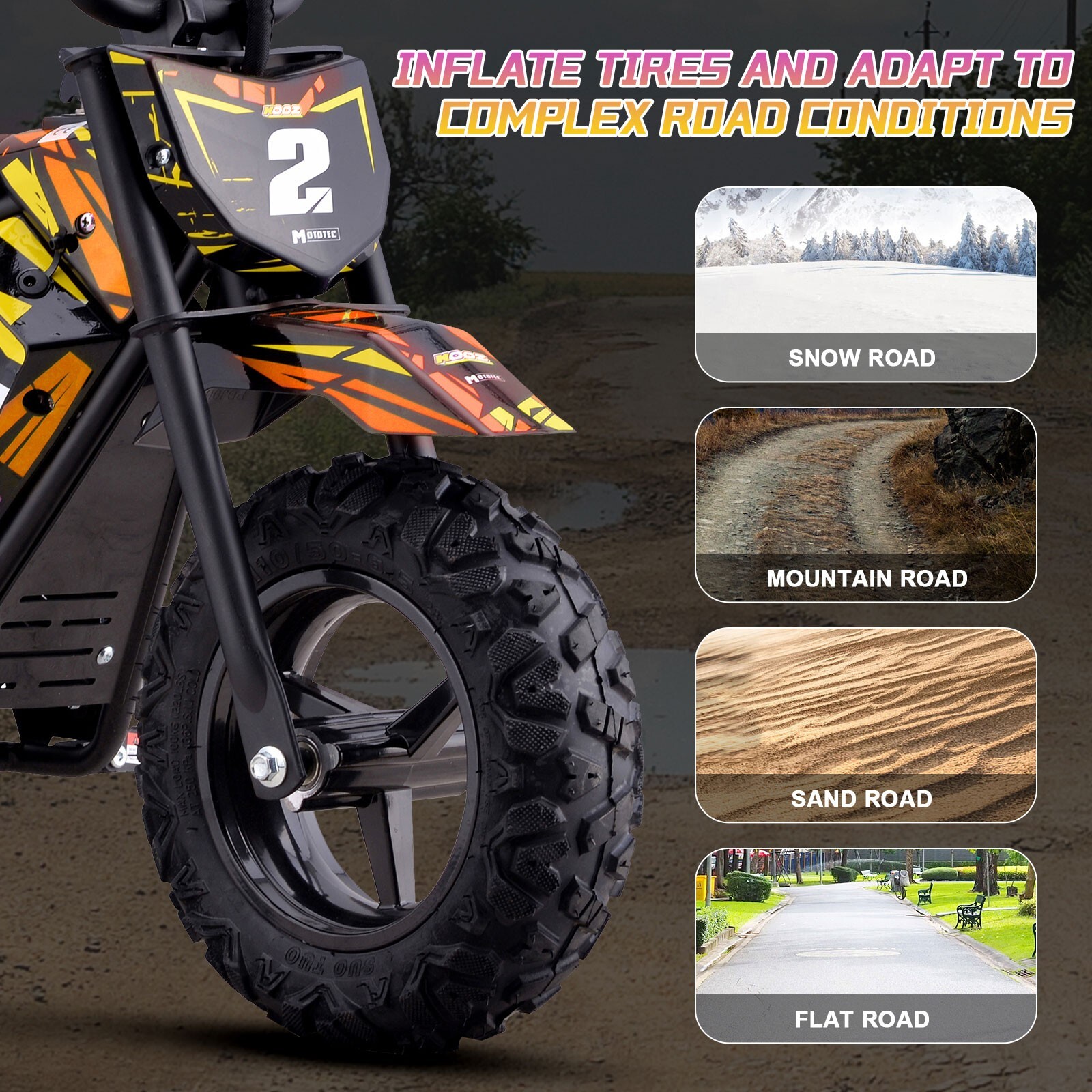 MotoTec 24V 250W Electric Mini Bike – Orange | Kids Ride-On Dirt Bike✅