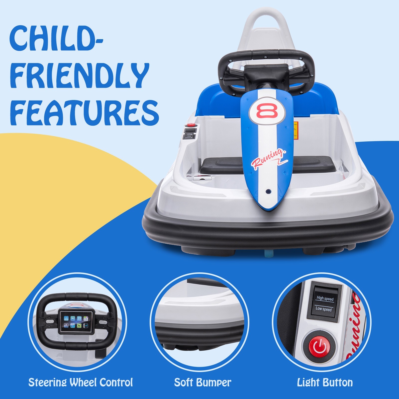 6V Electric Bumper Car for Kids 360° Rotation Ride On Bumper Electric Car Toys