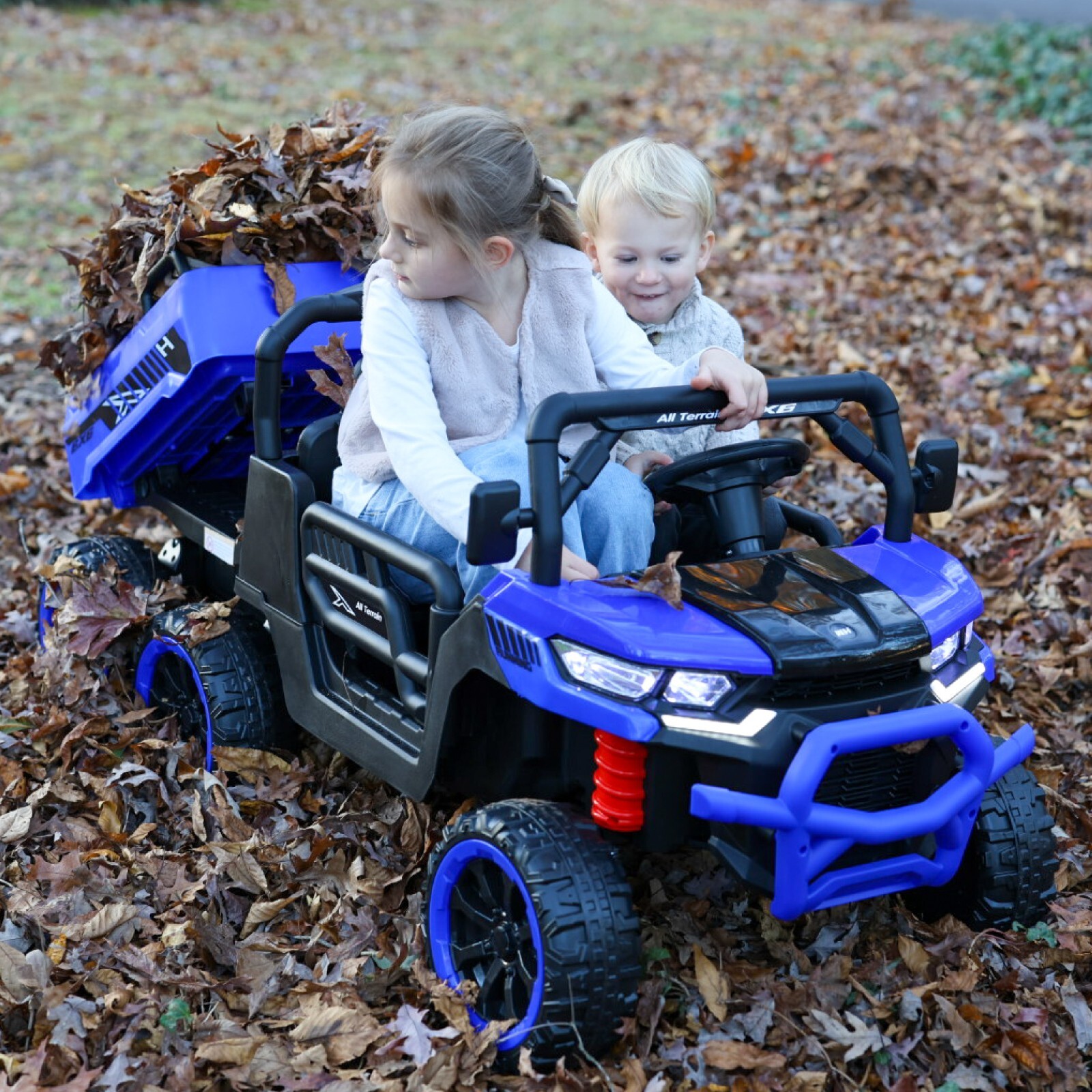 Kids 2 Seater Ride on Car 24V Electric Dump Truck 4WD UTV w/Parental Remote LED