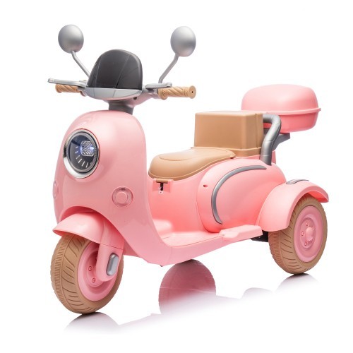 12V Kids Ride On Three-Wheel Two-seater Electric Motorcycle w/Bluetooth For Kids