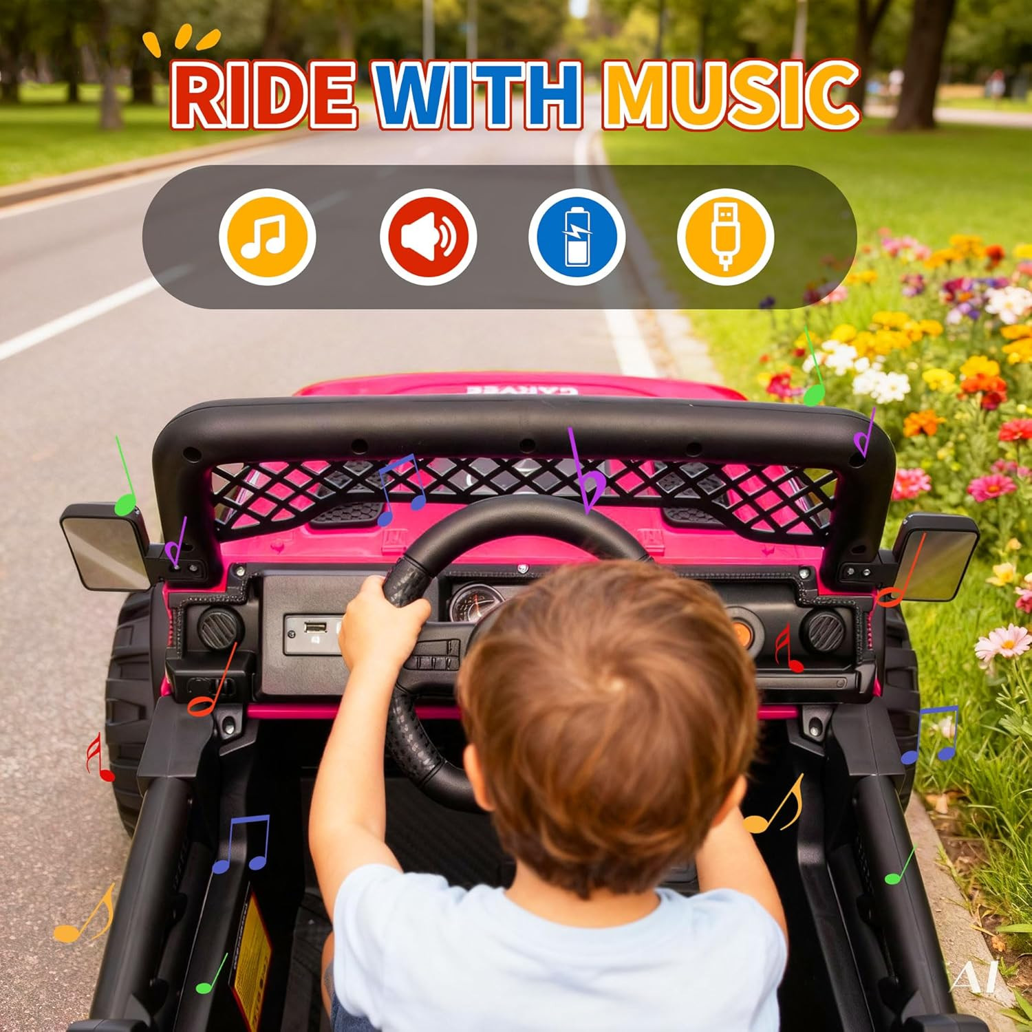 12V Ride on Truck，Kids Electric Car with Parent Remote Control| Features 3 Speed