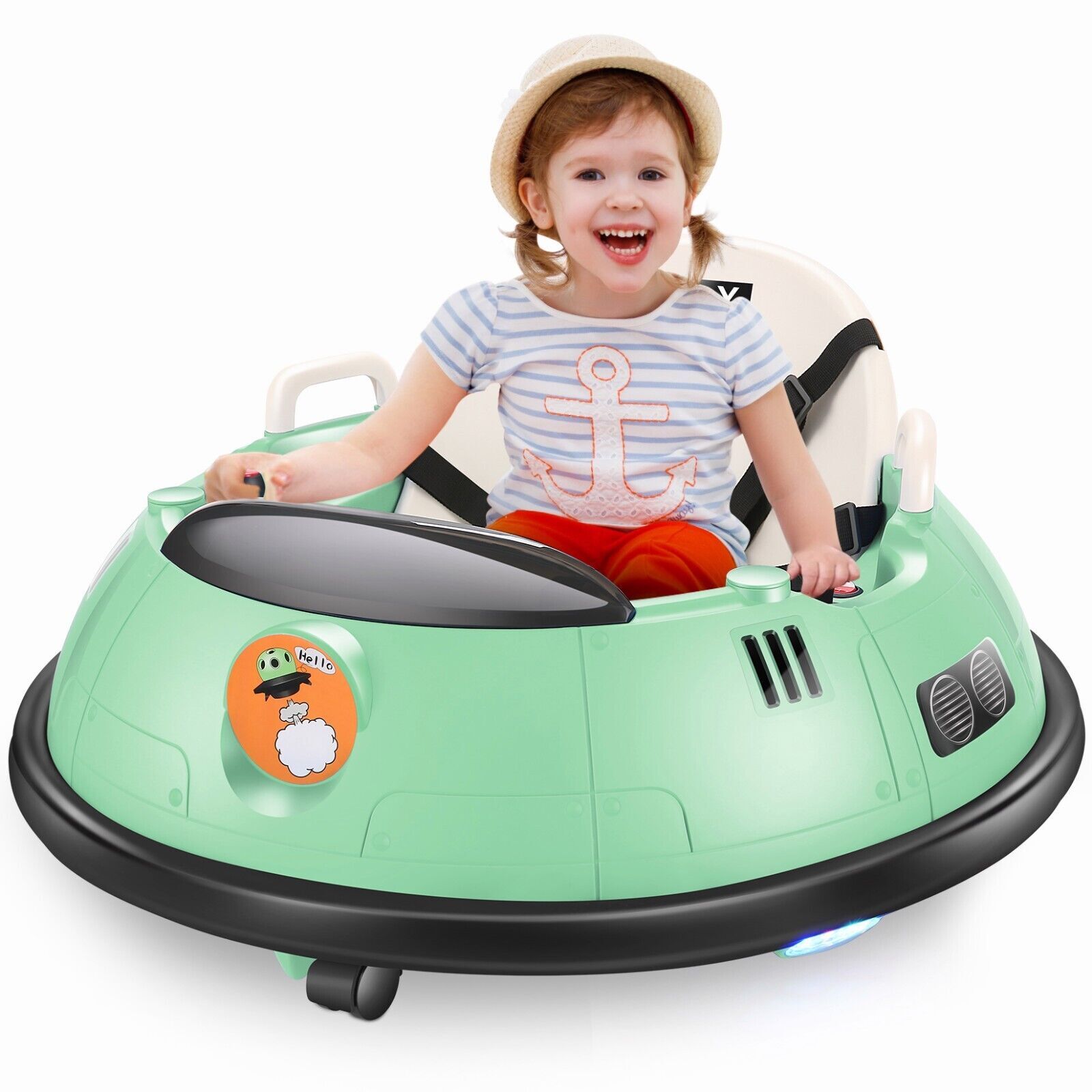 12V 2Speeds Electric Ride On Bumper Car for Kids & Toddlers W/Remote Control,LED