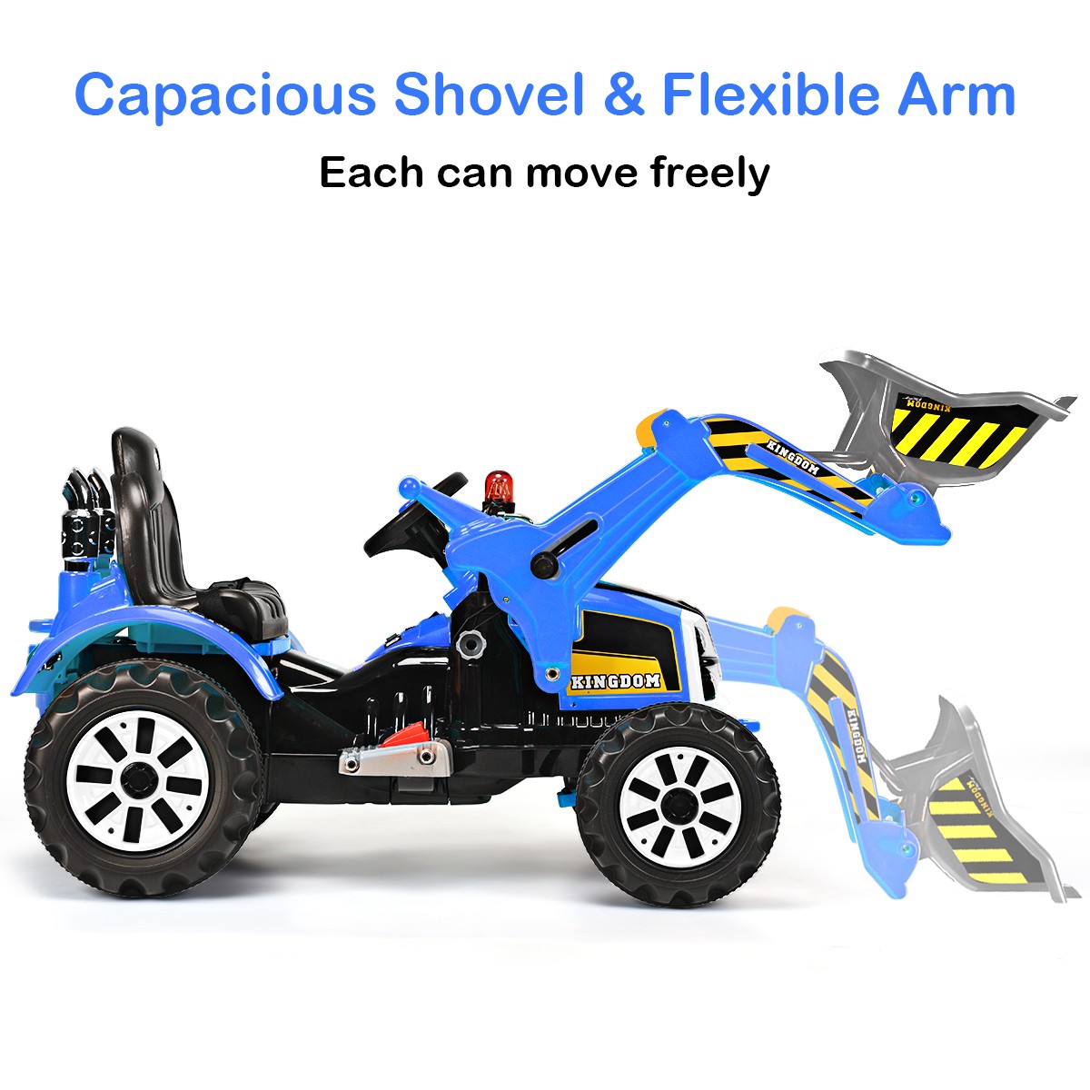 Kids Ride On Excavator Truck 12V Battery Powered With Front Loader Digger