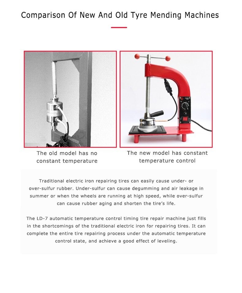 Automatic Temperature Control Car Electric Tire Repair Machine 220V 500W