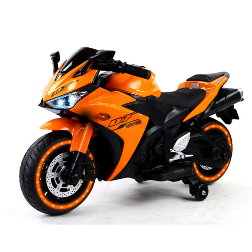 Kids Ride On Dirt Bike 12V Electric Motorcycle for Child Training Wheels Orange