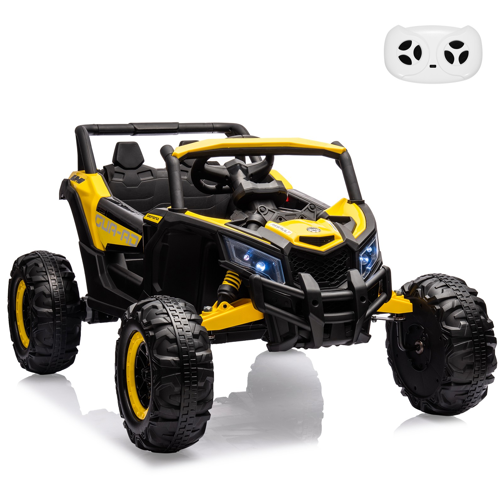 Electric 24V UTV for Kids w/ Remote, LED, EVA Tires, Music, Safe Durable Ride On