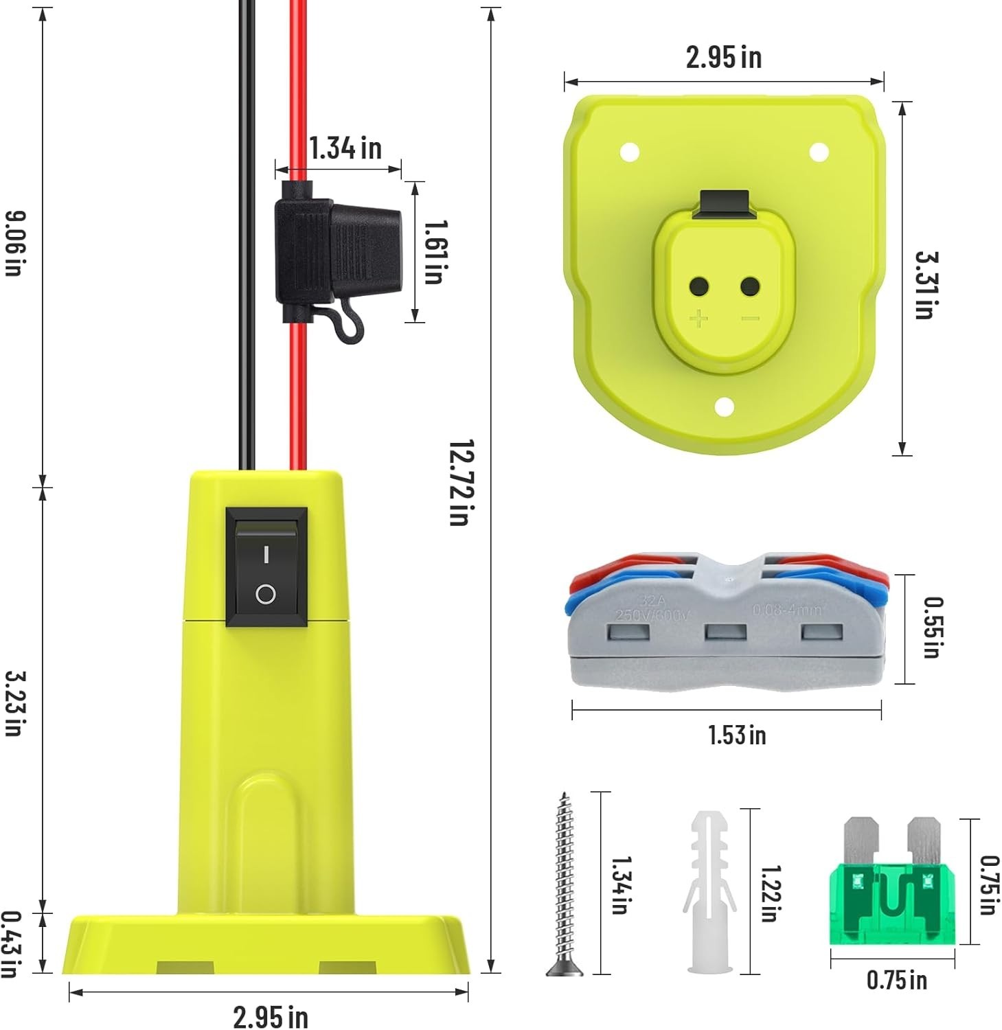 Ryobi 18V Power Wheel Adapter with Built-in Switch & Upgraded Safety Features