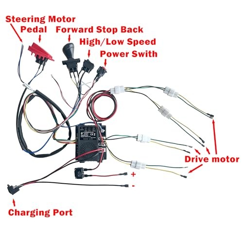 24 Volt DIY Wires Harness Conversion Kit for Kid’s Ride On Toys Car,2.4G Set
