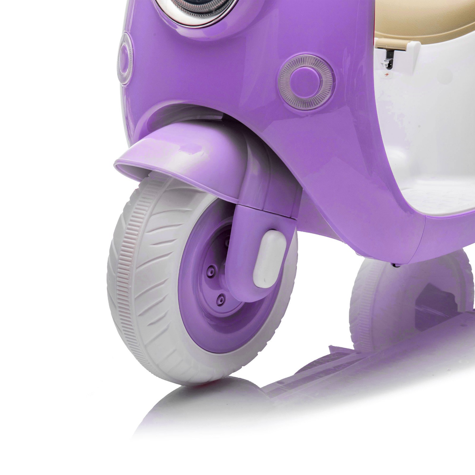 12V Two Motors Kids Ride On Level Up Two-seater 3 Wheel Toy for Kids 3-6 Purple