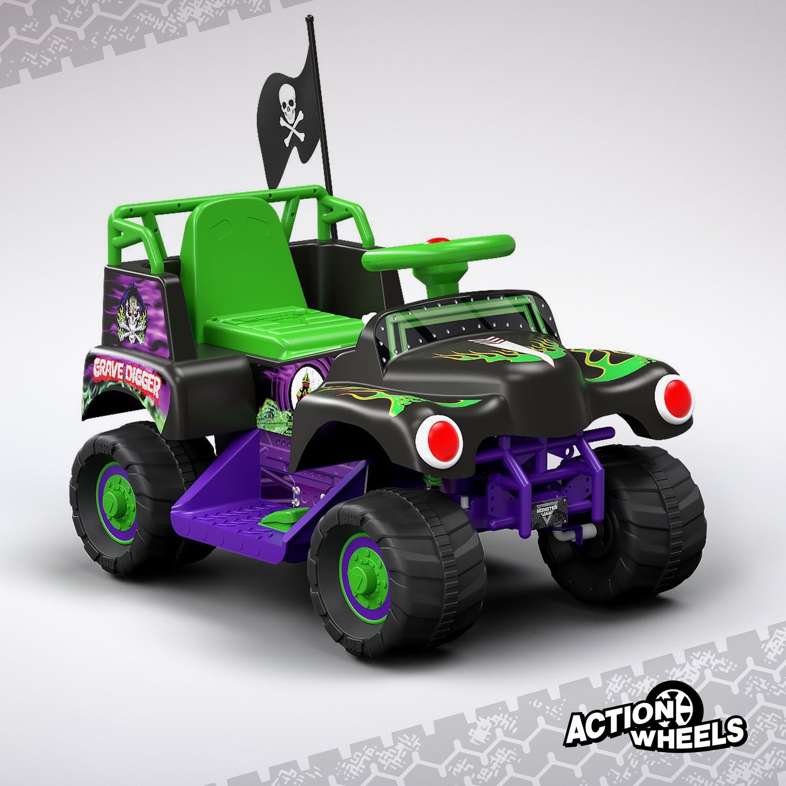 6V Grave Digger Ride on Car Monster Truck Graphics for Boys & Girls 18-36 Months