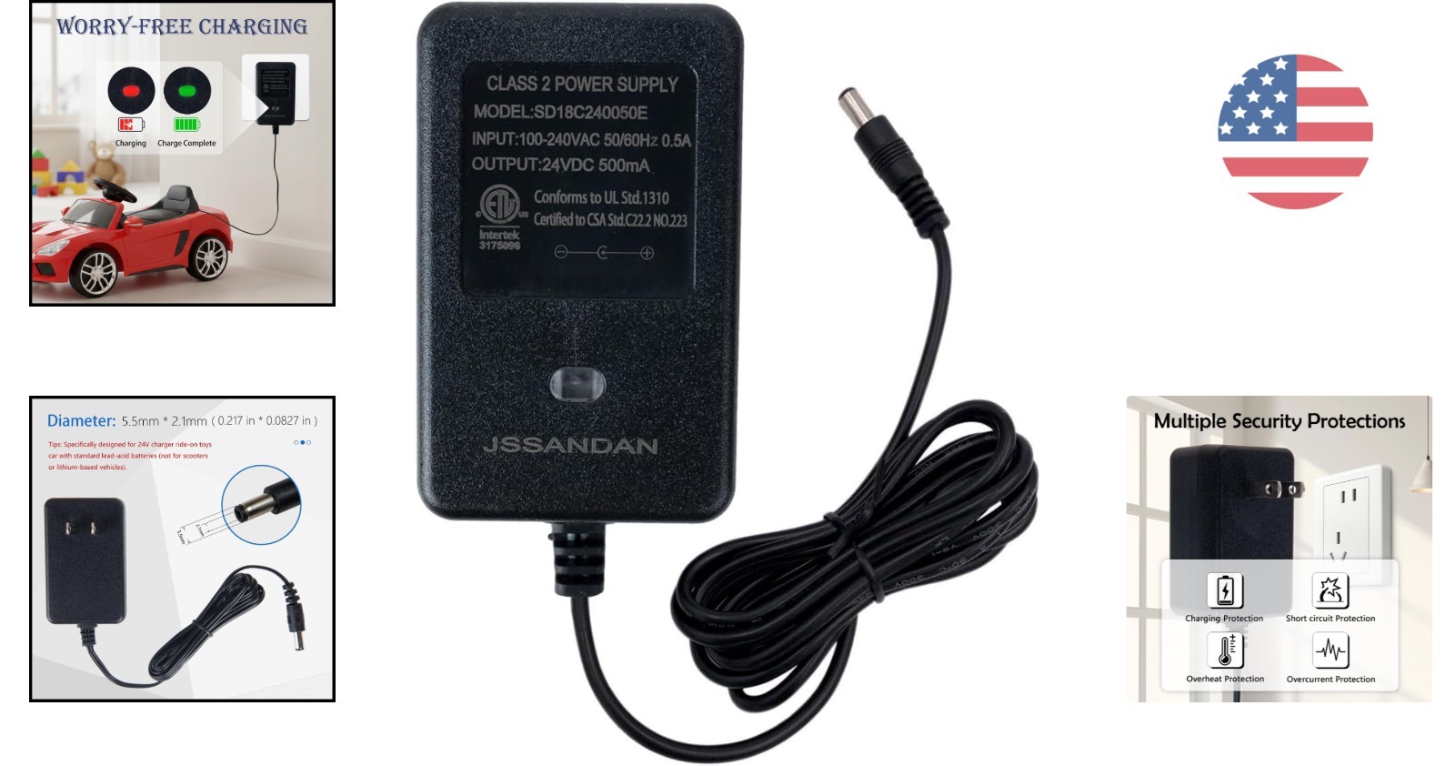 Stable 24V Charger for Electric Toys – Safe Charging with Protection System