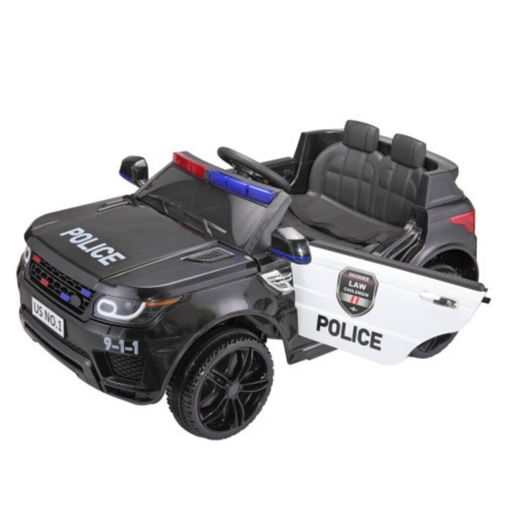 12V Kid Ride on Police Car with Parental Remote Control Battery Powered Electric