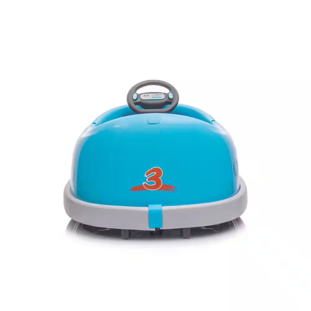 12-Volt Bumper Car Dual Drive for Kids 1-6-Years Old Electric Car W/Pushrod Dinn