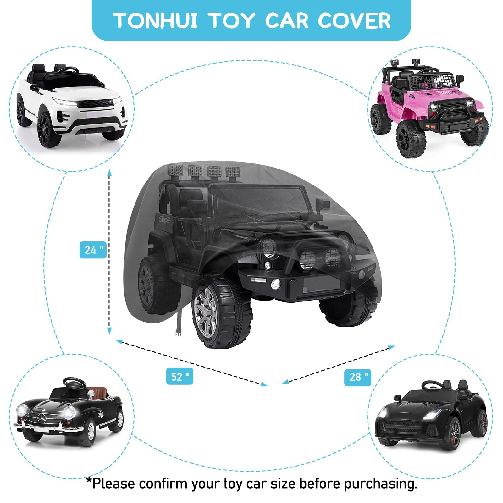 Kids Ride-On Toy Car Cover, Outdoor Wrapper Resistant Protection for Electric…