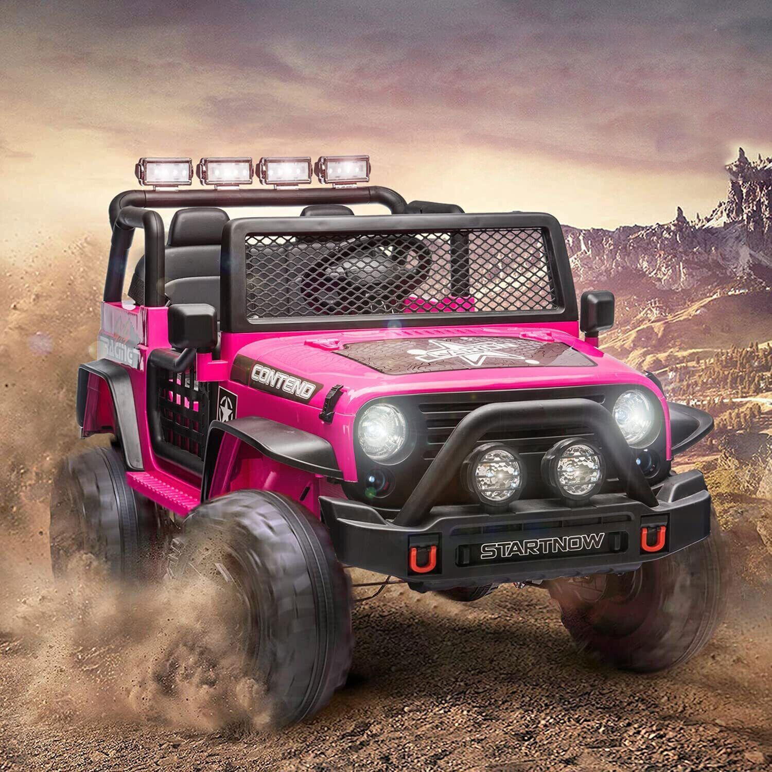 Electric 12V Battery Kids Ride On Car Toy Jeep USB Bluetooth Remote Control Pink