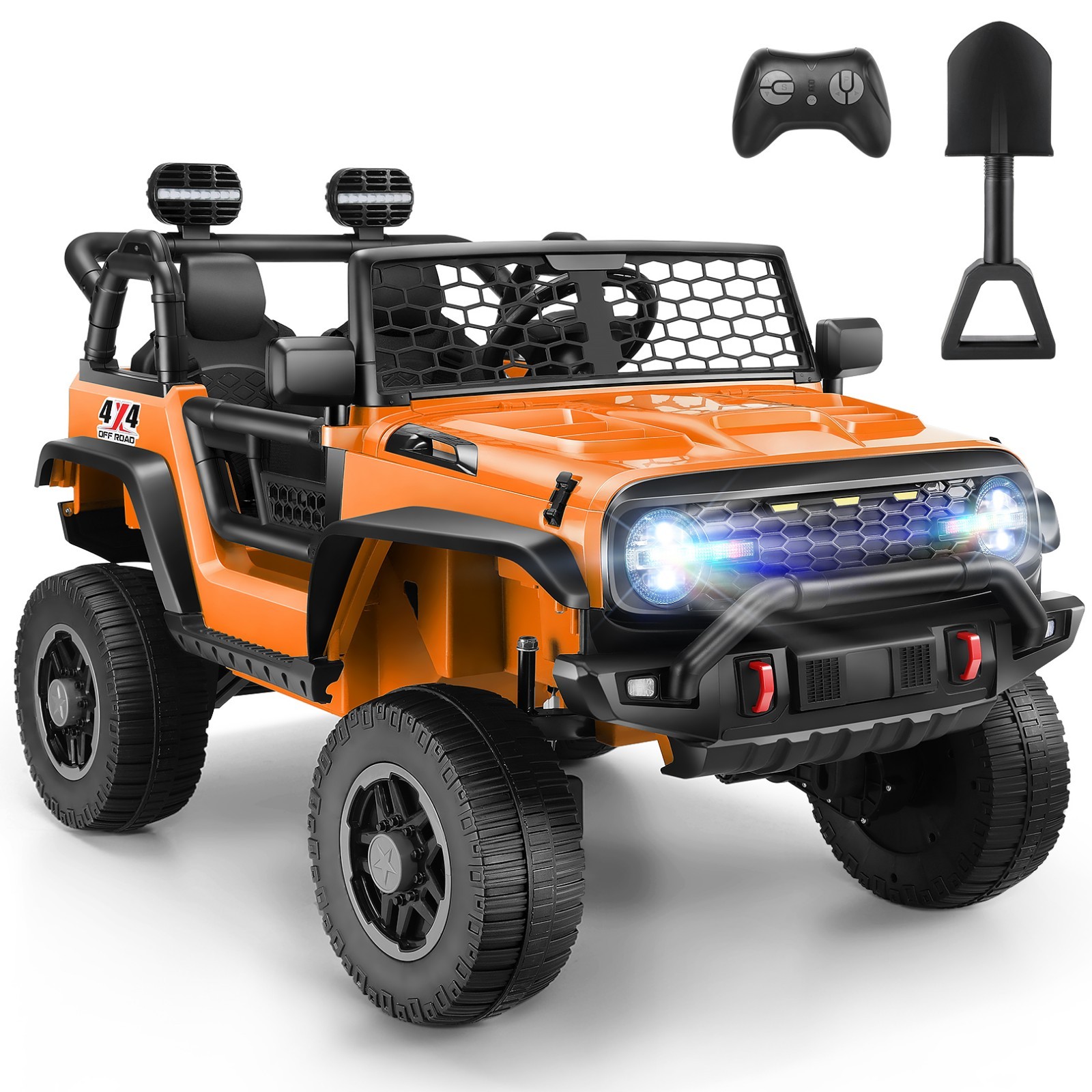 2 Seater Ride on Car w/Remote Control 24V 4WD/2WD Switchable 4x100W Motors Gift-