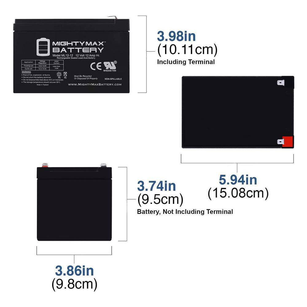 12-Volt 15AH Replacement Battery Compatible with Peg Perego Raptor Rideon