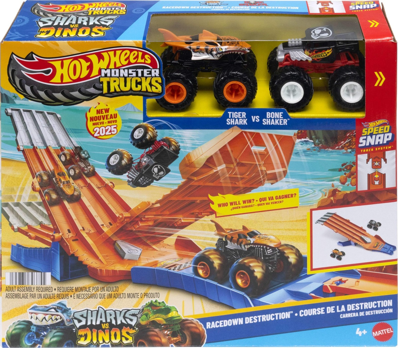 Monster Truck Ride-On Toy Playset with 2 Mini Cars – Survival Race for Ages 4+