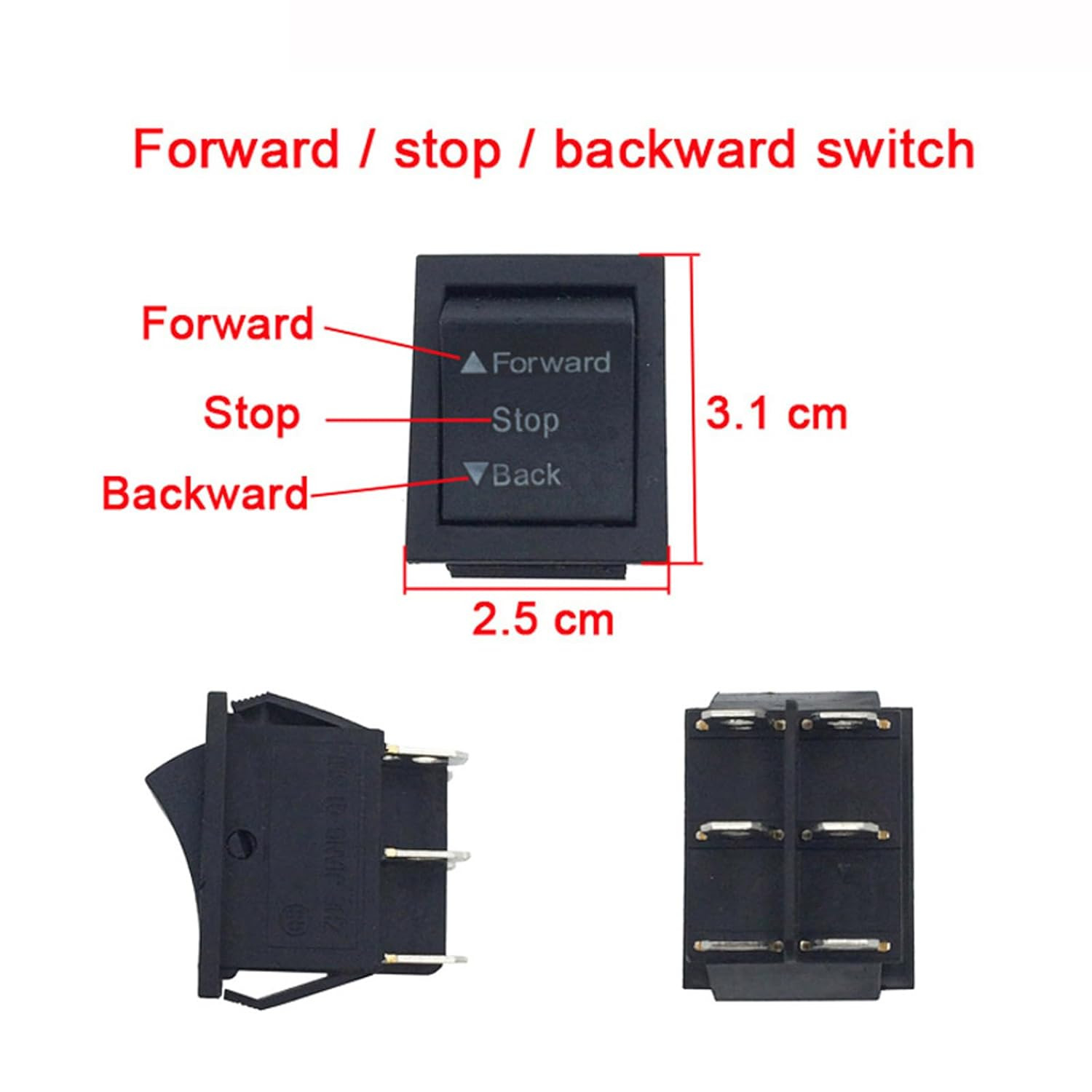 2 PCS 6V 12V Forward Reverse Switch for Ride on Toy Car Kids Trax Replacement Pa