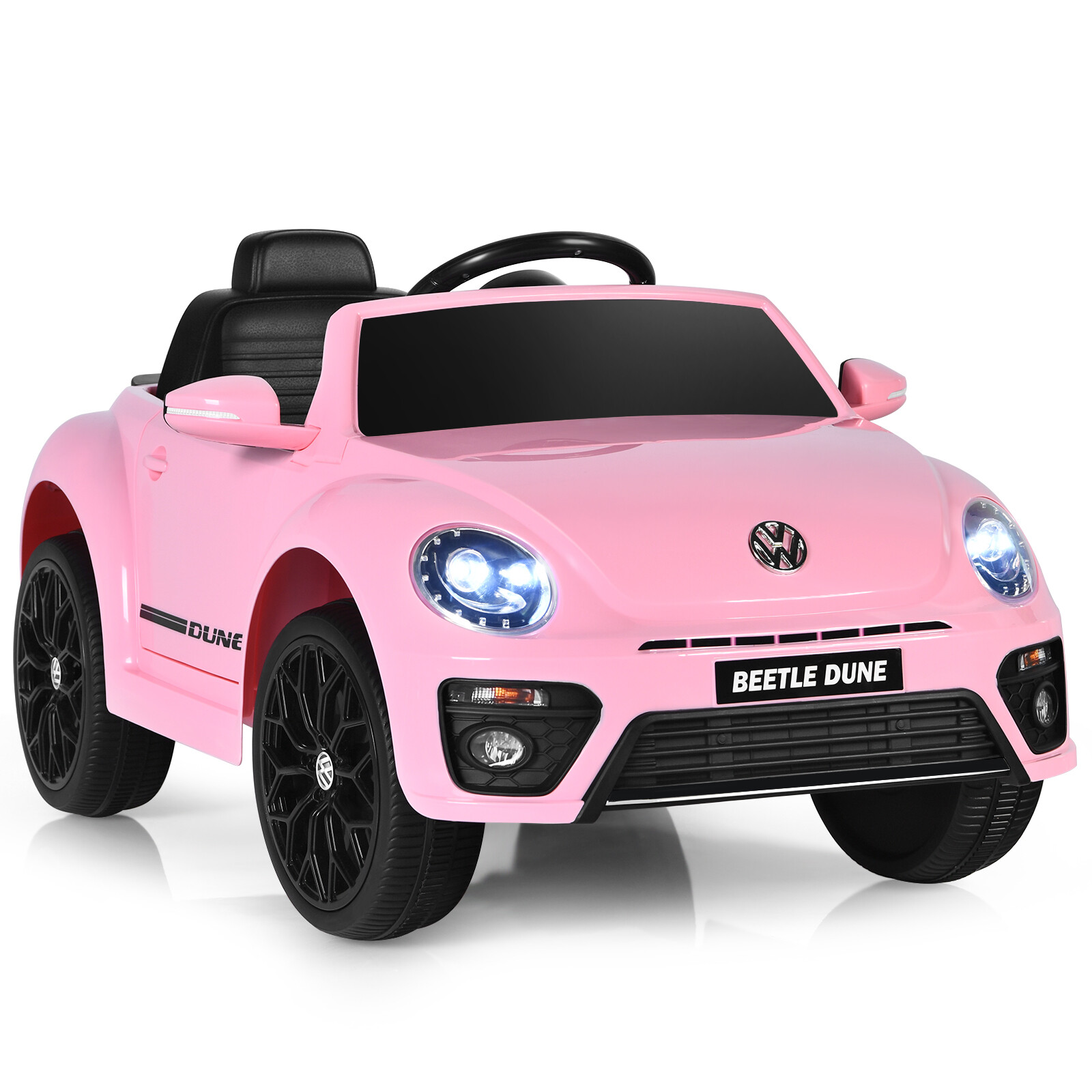 12V Kids Ride On Car Licensed Volkswagen Beetle w/ Remote Control & Music Pink