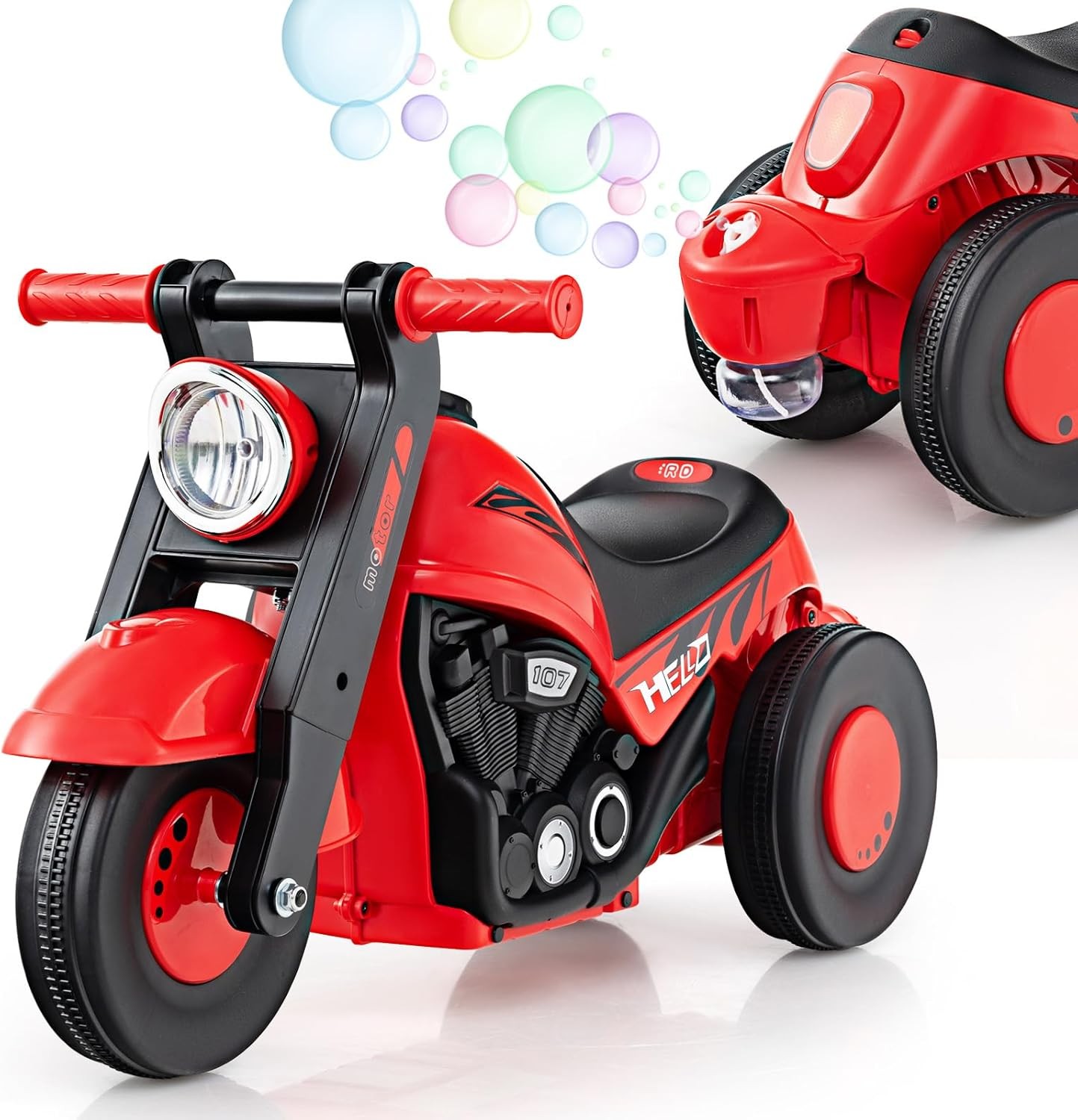 Push Car Sliding Car w/ Bubble Maker Foot-to-Floor Sliding Car Ride on Toys Gift