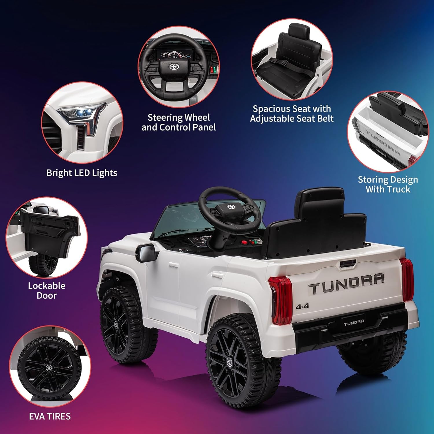 Kids 12V Ride On Truck,Off-Road Pickup w/ 2.4G RC,Electric Cars Toy for Boy Girl