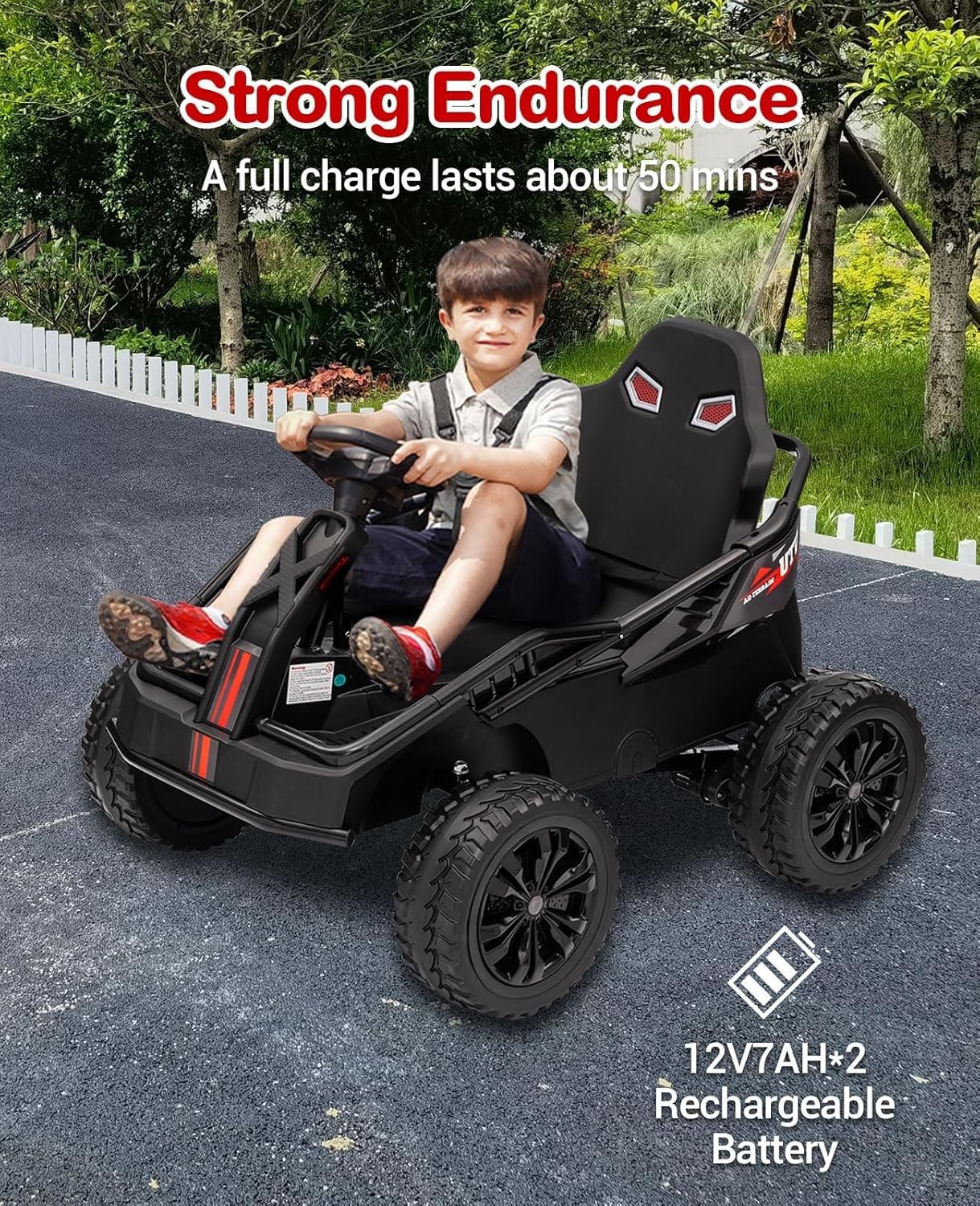 Garvee 24V Kids Power 4 Wheels,200W 4×4 Ride On Toy for Big Kid,Electric Go Kart