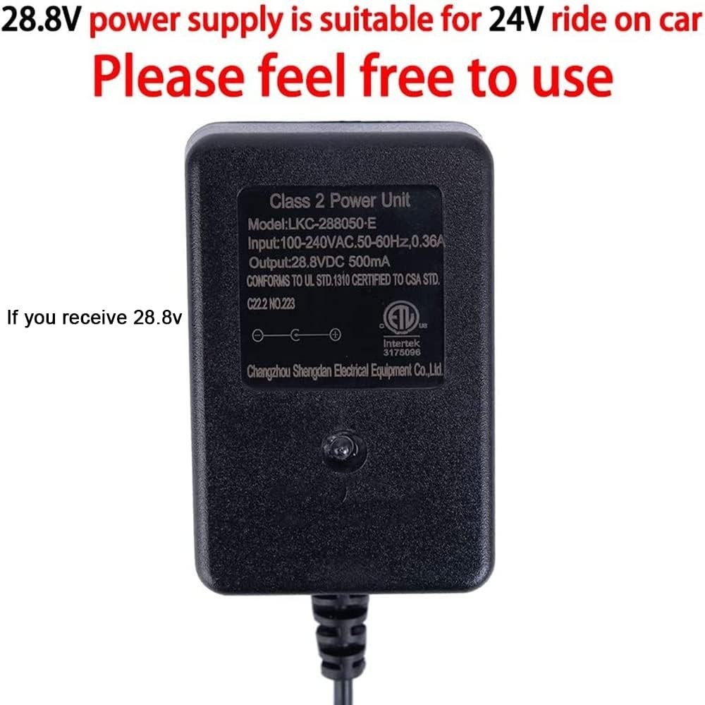 24 Volt Battery Charger for Kids Ride On Car,24V Charger SUV Car Ride-Ons Acc…